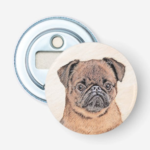 Brussels Griffon gladde schilderijen originele hon Button Flesopener