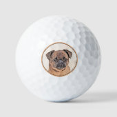 Brussels Griffon gladde schilderijen originele hon Golfballen (Voorkant)
