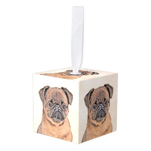 Brussels Griffon gladde schilderijen originele hon Kubus Ornament