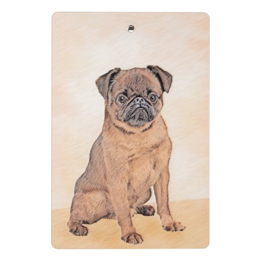 Brussels Griffon gladde schilderijen originele hon Mini Klembord (Achterkant)