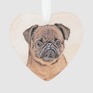 Brussels Griffon gladde schilderijen originele hon Ornament