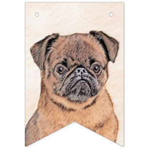 Brussels Griffon gladde schilderijen originele hon Vlaggetjes