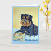 Brussels Griffon Greeting Cards Kaart (Gele Bloem)