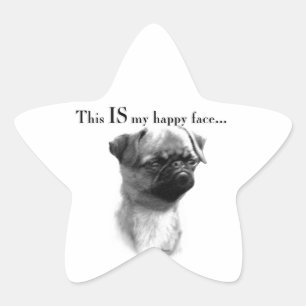 Brussels Griffon Happy Face Ster Sticker