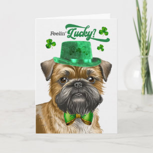 Brussels Griffon hond gelukige St. Patrick's Day Feestdagen Kaart