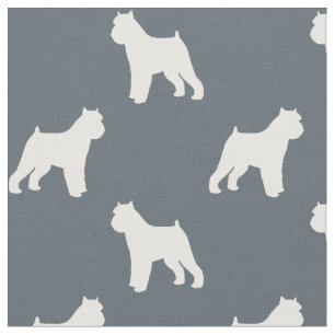 Brussels Griffon Hondenras Silhouettes gepatterd Stof