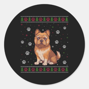 Brussels Griffon Kersttrui Xmas Huisdier Ronde Sticker