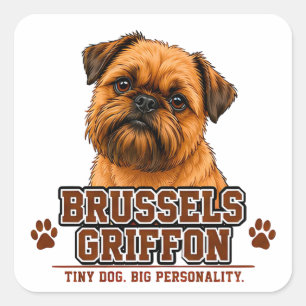 🐾 Brussels Griffon Liefhebber 🐾 Vierkante Sticker