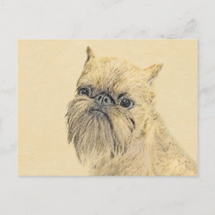 Brussels Griffon Painting - Cute Original Dog Art Briefkaart