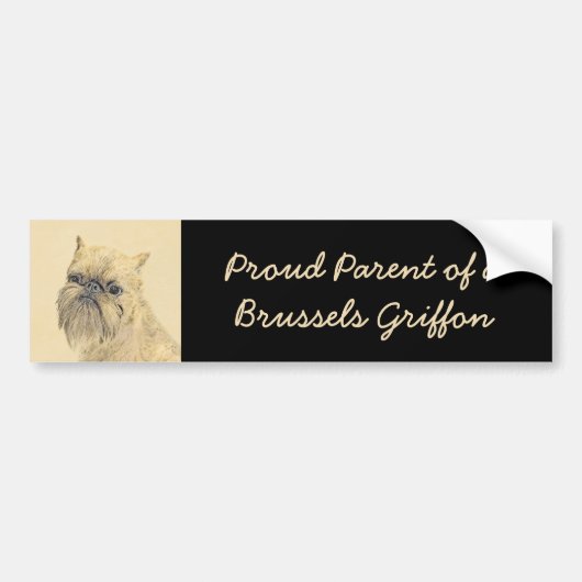 Brussels Griffon Painting - Cute Original Dog Art Bumpersticker (Voorkant)
