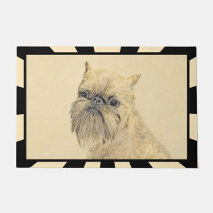 Brussels Griffon Painting - Cute Original Dog Art Deurmat