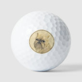 Brussels Griffon Painting - Cute Original Dog Art Golfballen (Voorkant)