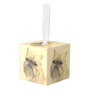 Brussels Griffon Painting - Cute Original Dog Art Kubus Ornament