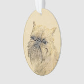 Brussels Griffon Painting - Cute Original Dog Art Ornament (voorkant)