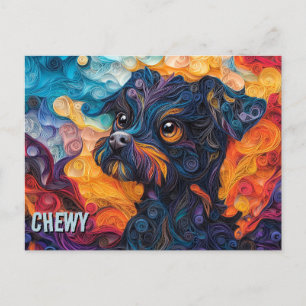 Brussels Griffon Paper Quilling Art Dog Portrait Briefkaart