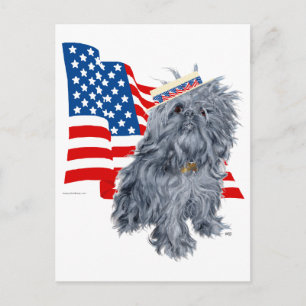 Brussels Griffon Patriotic Briefkaart