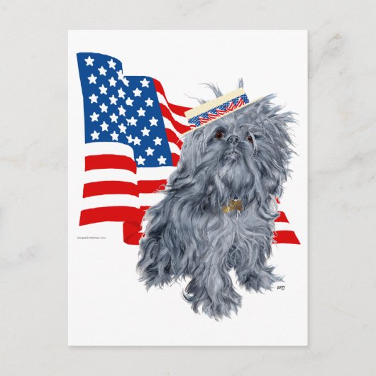 Brussels Griffon Patriotic Briefkaart (Voorkant)