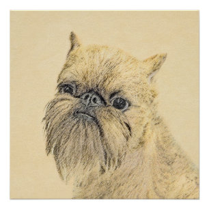 Brussels Griffon Schilderij - Mooie Originele Hond Perfect Poster