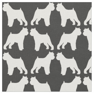 Brussels Griffon Silhouettes Grijs en Wit Stof