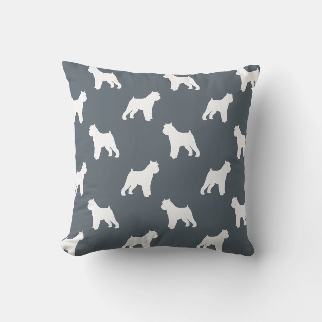 Brussels Griffon Silhouettes Pattern Kussen (Voorkant)
