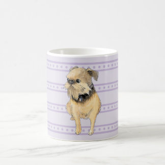 Brussels Griffon Zittend Aquarel in Paars Koffiemok