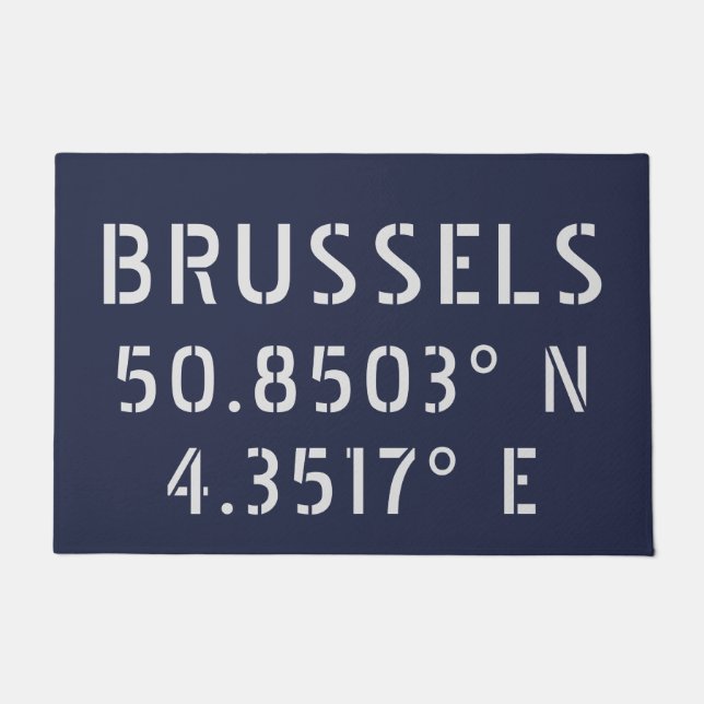 Brussels Latitude Longitude Deurmat (Voorkant)