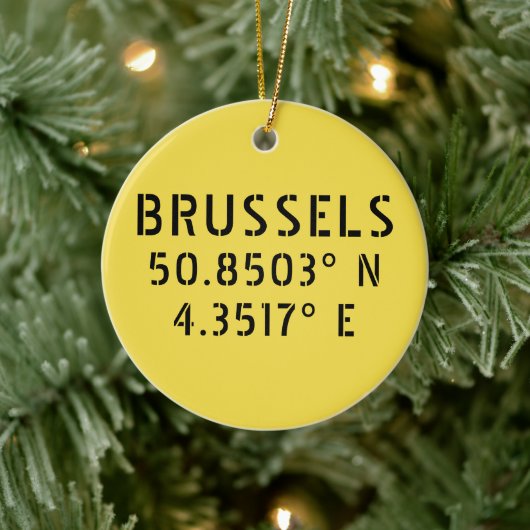 Brussels Latitude Longitude Keramisch Ornament (Boom)