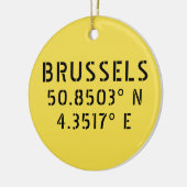 Brussels Latitude Longitude Keramisch Ornament (Links)