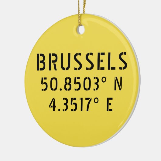 Brussels Latitude Longitude  Keramisch Ornament (Links)