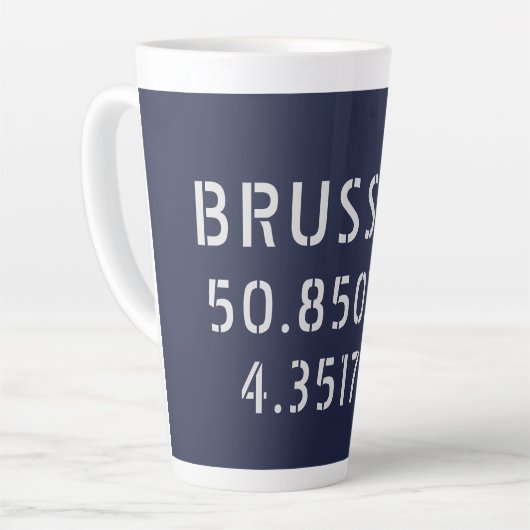 Brussels Latitude Longitude Latte Mok (Linkerhoek)