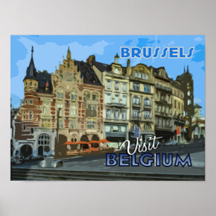 Brussels poster van serie Bezoek...