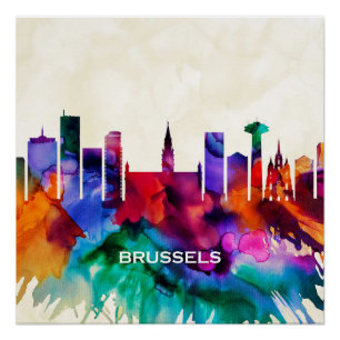 Brussels Skyline Perfect Poster