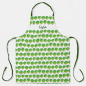 Brussels Sprout Green White Cartoon Pattern Schort (Voorkant)