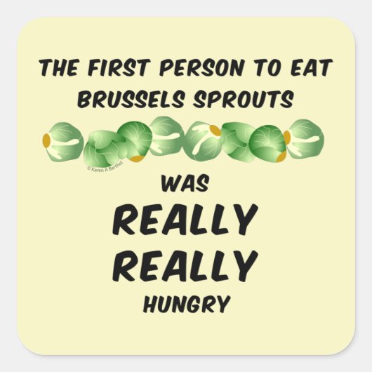 Brussels Sprouts Vierkante Sticker (Voorkant)