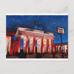brusselse poort met Parijs in nigh Briefkaart