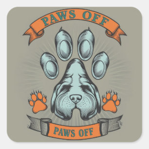 Brutaal Hond Waarschuwing Vierkante Sticker