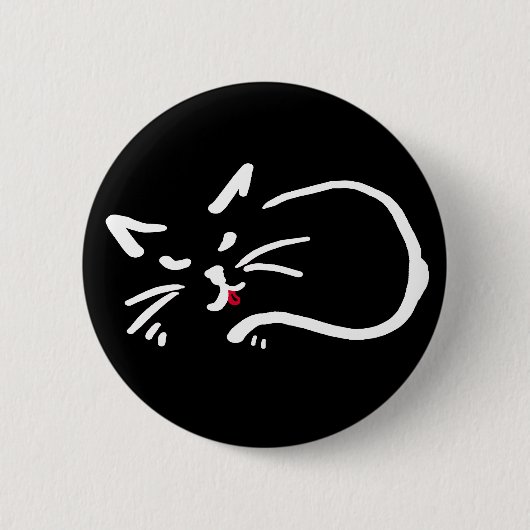 brutaal kat ronde button 5,7 cm (Voorkant)