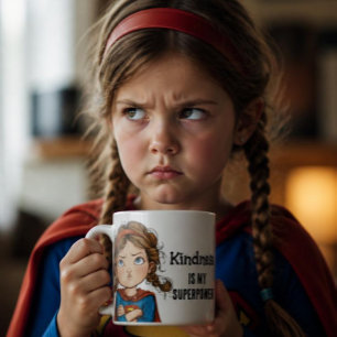 Brutaal Superhelden Meisje Cartoon Koffiemok