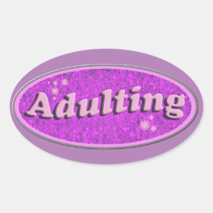 Brutaal Volwassen Retro Decal Nostalgie Pret Ovale Sticker
