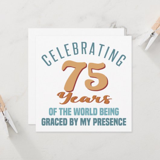 Brutale 75e verjaardag houding kaart (Voorkant / Achterkant in situ)