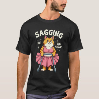Brutale Kat in een Roze Tutu - Humoristische Illus T-shirt