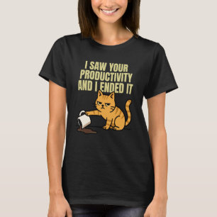 Brutale Kat Koffiekop Omverwerper Grappige Product T-shirt