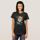 Brutale Kat Op Computer T-shirt (Voorkant volledig)