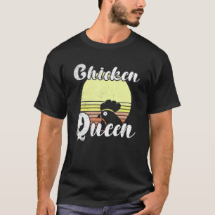 Brutale Kip Retro Sunset Kip Koningin Kip  T-shirt