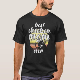 Brutale Kip Retro Zonsondergang Beste Kip Moeder O T-shirt