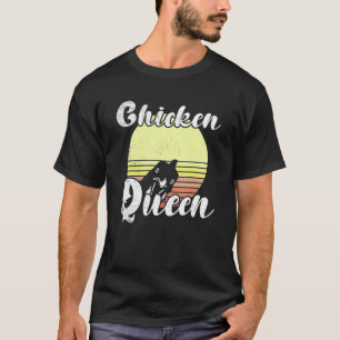 Brutale Kip Retro Zonsondergang Kip Koningin Kip T-shirt