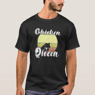 Brutale Kip Retro Zonsondergang Kip Queen Kip T-shirt