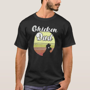 Brutale Kip Retro Zonsondergang Kip Vader Haan T-shirt