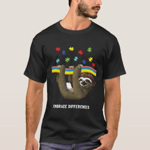 Brutale Luiaard Autisme Bewustzijn Omarm Verschill T-shirt