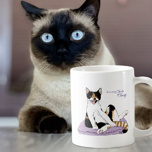 Brutale Paarse Whimsical Schortelkat Klasse Koffiemok
